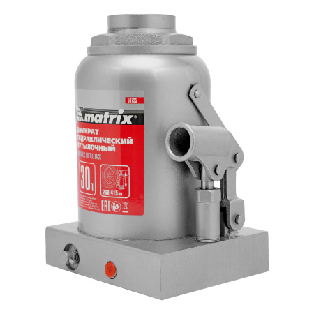 Домкрат гидравлический бутылочный, 30 т, высота подъема 260-415 мм Matrix цена
