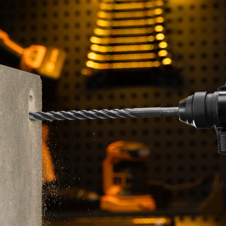 Бур по бетону, цельная крестовая пластина, 12x265 мм, SDS PLUS Denzel