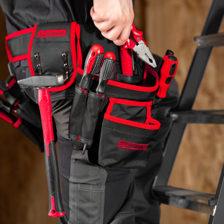 Сумка-пояс двойная, 20 карманов, держатель для молотка Matrix цена