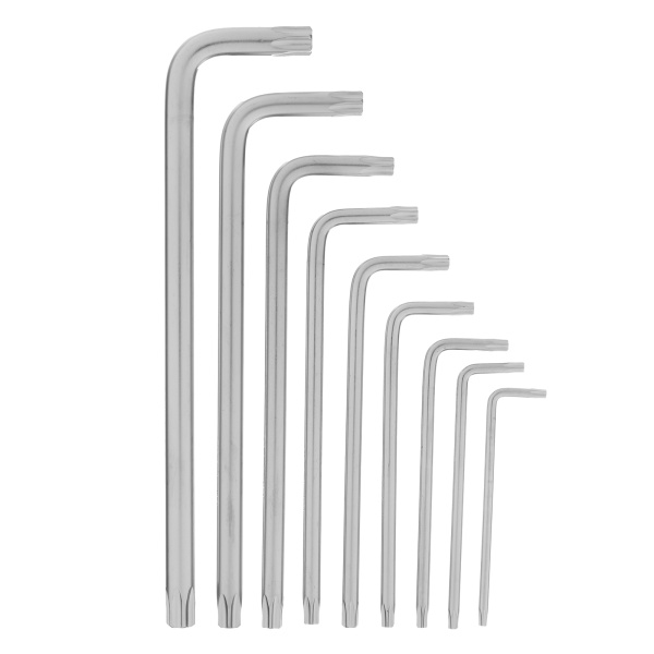 Набор ключей имбусовых Torx -Torx Tamper: 9 шт, T10-T50, CrV, удлиненных, с сатинированным покрытием, чехол Matrix