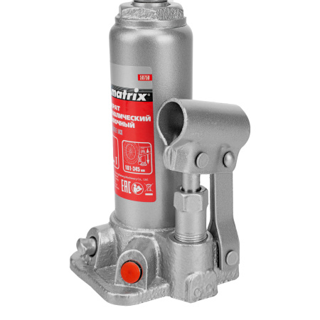 Домкрат гидравлический бутылочный, 2 т, высота подъема 181-345 мм, в пластиковый кейсе Matrix цена
