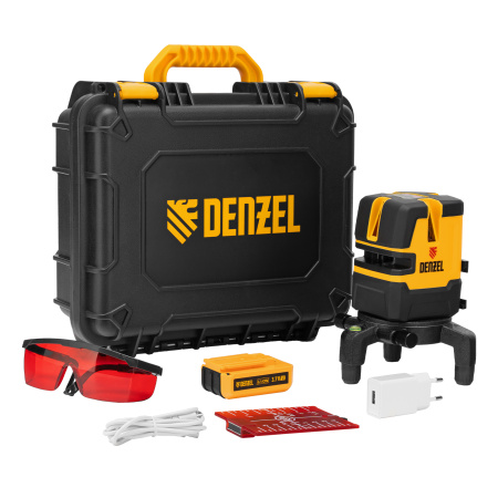 Лазерный уровень LX 05 Red, 20 м, 635 нм, аккумулятор Li 5200 mAh, резьба 5/8" Denzel цена