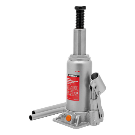 Домкрат гидравлический бутылочный, 5 т, h подъема 197-382 мм Matrix цена