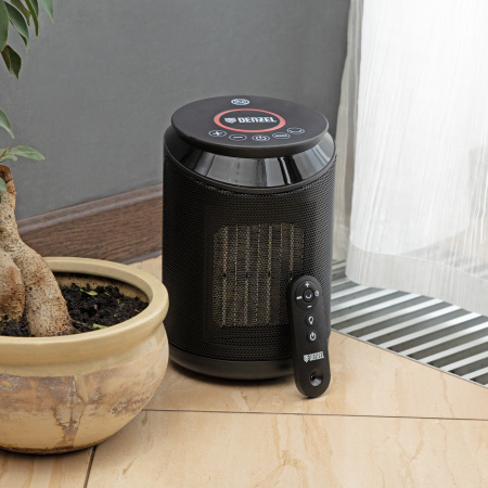 Тепловентилятор электрический керамический DTFC-2000, пульт, 3 режима, вентилятор, нагрев 1000/2000 Вт Denzel