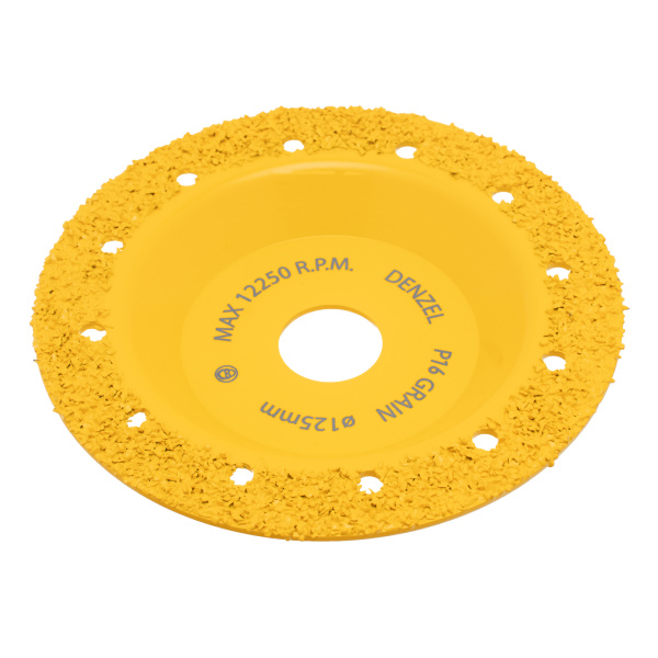 Чашка твёрдосплавная зачистная,125 мм, Плоская, среднее зерно #16// Denzel