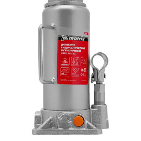 Домкрат гидравлический бутылочный, 10 т, h подъема 230-460 мм Matrix цена