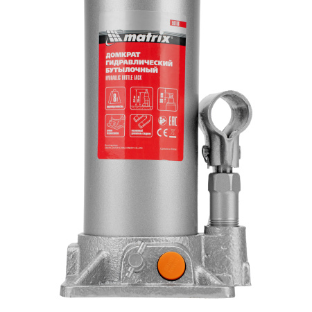 Домкрат гидравлический бутылочный, 8 т, h подъема 230-457 мм Matrix цена