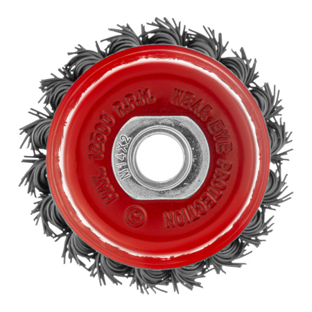 Щетка для УШМ, 75 мм, М14, "чашка", крученая проволока 0.8 мм Matrix