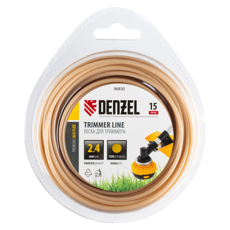Леска для триммера армированная алюминием круглая, 2,4мм х 15м, блистер ALUFLEX Denzel цена
