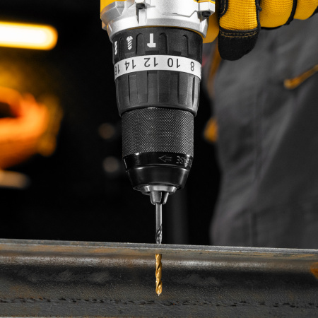 Набор сверл по металлу, 1-13 мм, Р6М5К8-TiN, Golden Tip, 25 шт Denzel