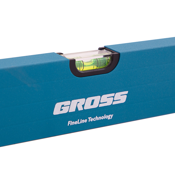 Уровень алюминиевый, 1500 мм, усиленный с ударопрочными заглушками, рукоятки, 3 глазка Gross цена