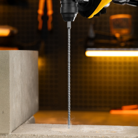 Бур по бетону, цельная крестовая пластина, 6x315 мм, SDS PLUS Denzel