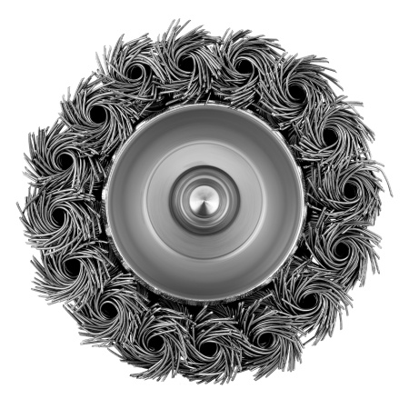 Щетка для дрели, 75 мм, "чашка" со шпилькой, крученая металлическая проволока Matrix