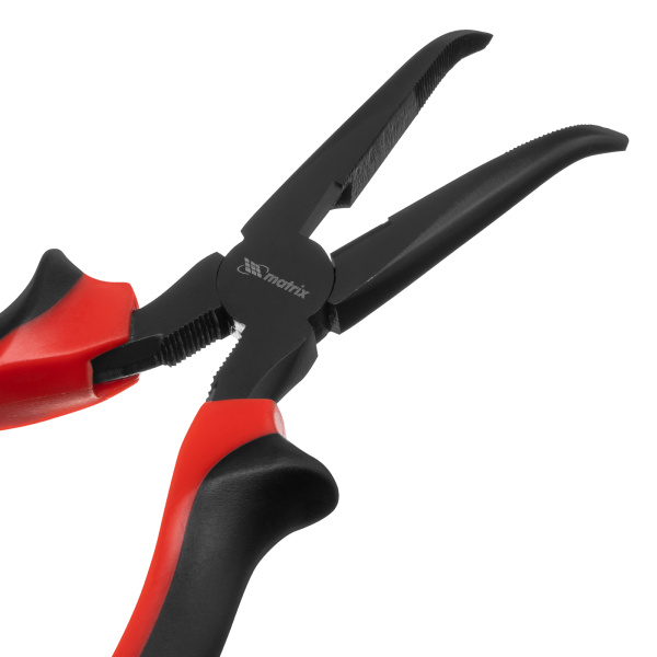 Длинногубцы изогнутые Black Nickel, 200 мм, двухкомпонентные рукоятки Matrix