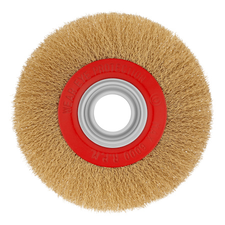 Щетка для точила, 175 мм, посадка 32 мм, плоская, латунированная витая проволока Matrix