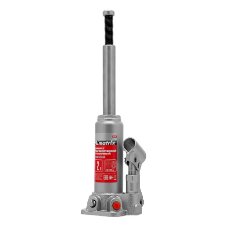 Домкрат гидравлический бутылочный, 2 т, высота подъема 181-345 мм Matrix цена