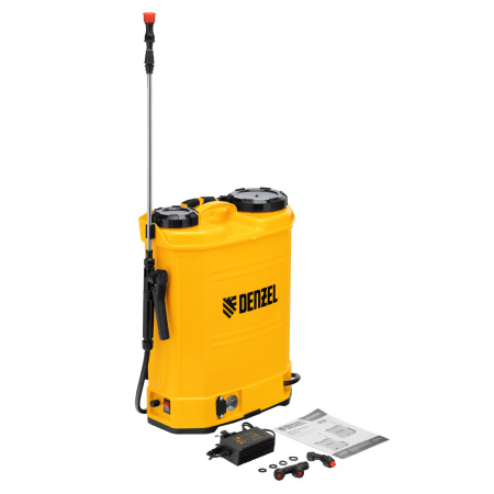 Опрыскиватель ранцевый аккумуляторный D-16LA, 16 л, 12 В, 8 Ач Denzel цена