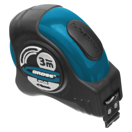 Рулетка "Schlagfest",3 м x 19 мм,магнитный обрезиненный зацеп,двусторонняя шкала,Нейлоновое покрытие,автоматическая фиксация Gross цена