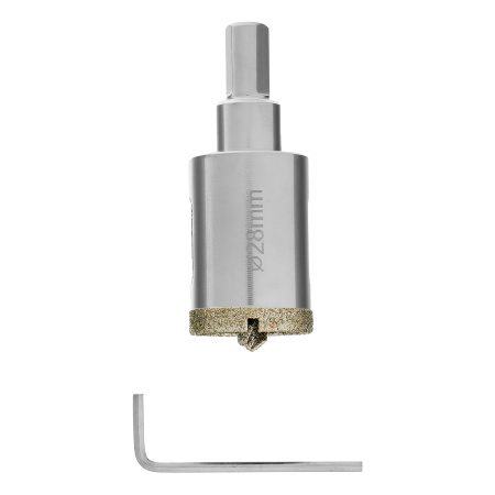 Сверло алмазное по керамограниту, 28 х 67 мм, трехгранный хвостовик Matrix