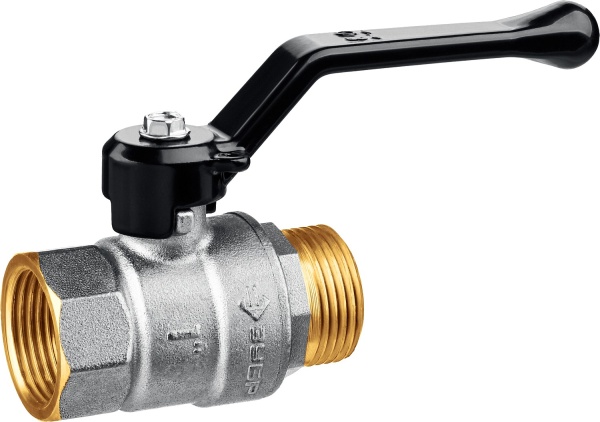 Кран шаровой ЗУБР полнопроходной ″мама-папа″, ручка, никелированная латунь, 1″