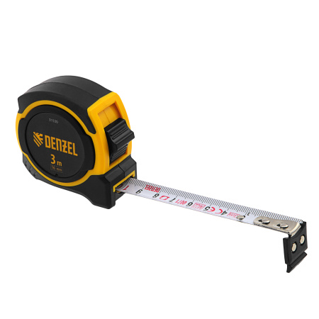 Рулетка 3м х 16мм, двухкомп. корпус, магнитный обрезиненный зацеп Denzel цена