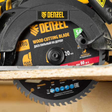 Пильный диск по дереву ф180 х 20 мм, 54зубьев Denzel