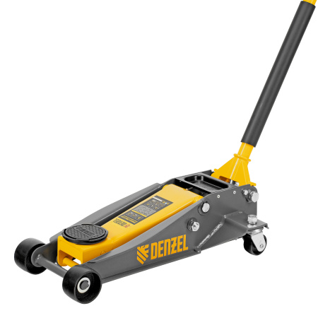 Домкрат гидравлический подкатной, 3 т, 125-470 мм, быстрый подъем, проф. Denzel цена