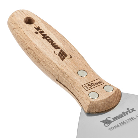 Шпательная лопатка из нержавеющей стали, 150 мм, буковая рукоятка, EFP Matrix цена