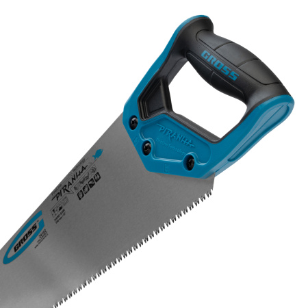 Ножовка по дереву "Piranha", 550 мм, 7-8 TPI, зуб-3D, каленый зуб, двухкомпонентная рукоятка Gross цена