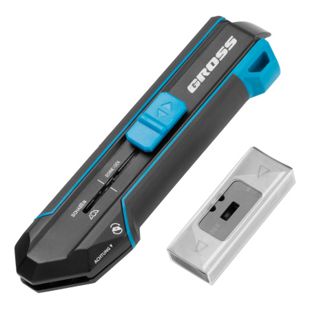 Нож-скребок выдвижной, 19мм, сменное лезвие, SK2, 5 запас. лезвий, алюмин. корпус GROSS