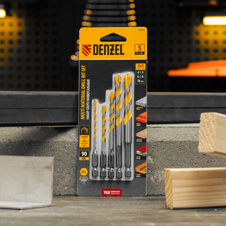 Набор сверл универсальных, Multi cut, 4-10 мм, 5 шт Denzel