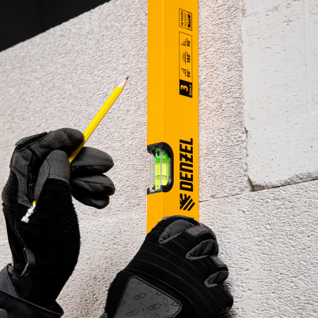 Уровень алюминиевый, 800 мм, фрезерованный, 3 глазка Denzel цена