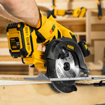 Пила циркулярная аккумуляторная бесщет. CCSH-BL-20-185, 185 мм, Li-Ion, 20 В// Denzel