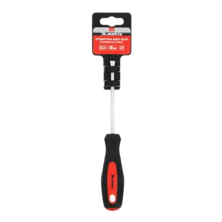 Отвертка Anti-Slip, SL5 х 100 мм, CrV, двухкомпонентная рукоятка Matrix