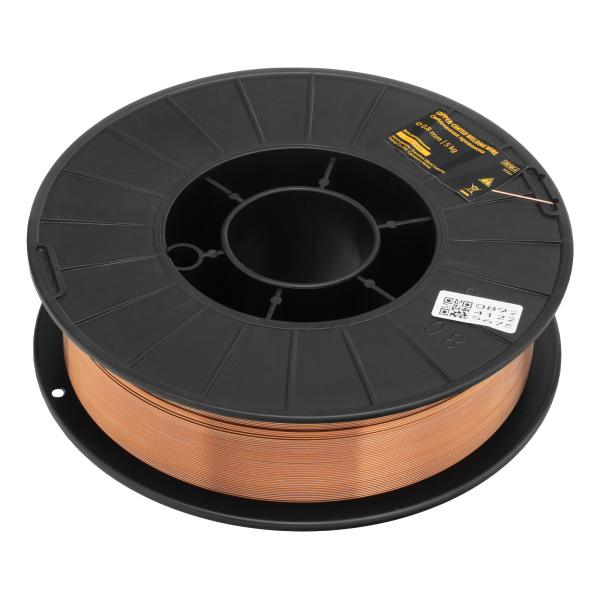 Омедненная проволока ER70S-6, диам. 0,8 мм, 5 кг, диам. катушки D200 Denzel