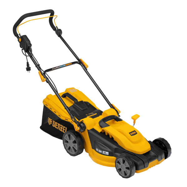 Газонокосилка электрическая GM-1800, 1800 Вт, шир. 38 см, 6 уров., травосб. 40 л. Denzel цена