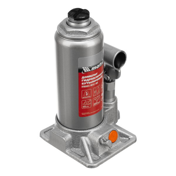 Домкрат гидравлический бутылочный, 3 т, h подъема 178-343 мм Matrix цена