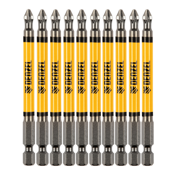 Бита PZ2х90, сталь S2, цилиндр., 10 шт. Е 6,3 Denzel