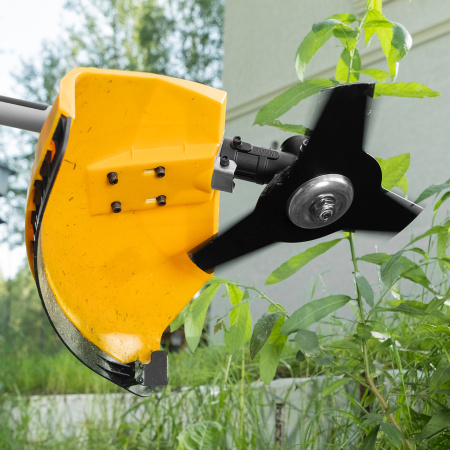 Триммер бензиновый DR-43, 43 см3, неразъемная штанга, состоит из 2 частей Denzel цена