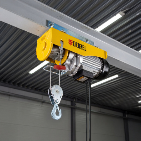Тельфер электрический TF-500, 0.5 т, 1020 Вт, высота 12 м, 10 м/мин Denzel цена