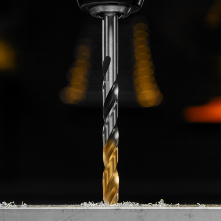 Сверло спиральное по металлу 8 x 117мм, Р6М5, Golden Tip, многогранная заточка Denzel