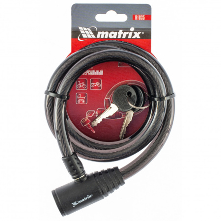 Замок тросовый универсальный, 12 х 960 мм Matrix цена