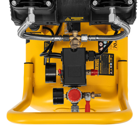 Компрессор безмасл. малошумный DLP -3000/50, 3 кВт, 2х1,5 кВт,50 л, 2850 об/мин,500 л/мин Denzel