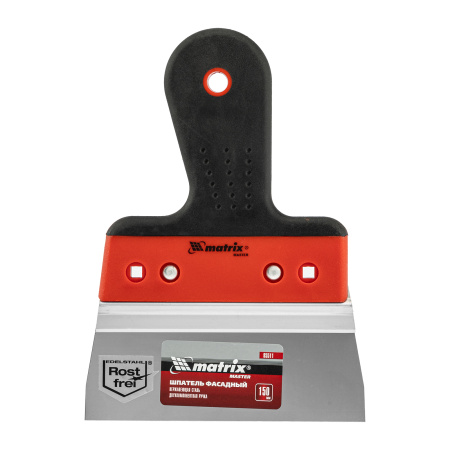 Шпатель фасадный из нержавеющей стали, 150 мм, узкое полотно, двухкомпонентная ручка Matrix цена