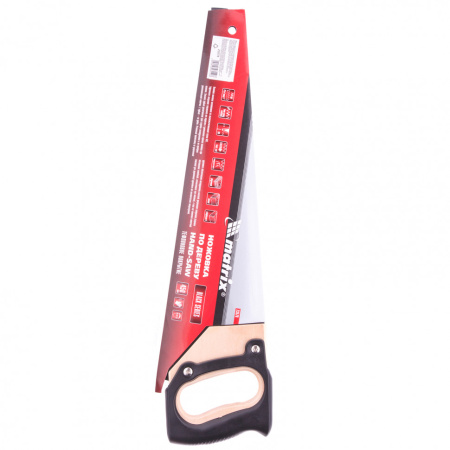 Ножовка по дереву, 450 мм, 7-8 TPI, зуб-3D, каленный зуб, тефлоновое покрытие, деревянная рукоятка Matrix цена