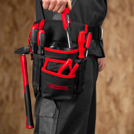Сумка-пояс двойная, 20 карманов, держатель для молотка Matrix цена