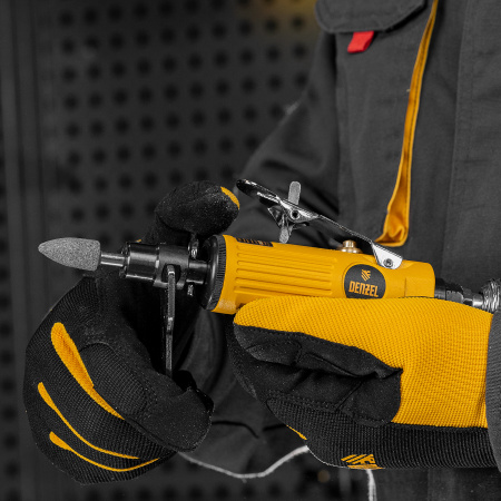 Пневмошлифмашина прямая PGS25000, 25000 об/мин, 10 шлиф. камней, цанга - 3, 6 мм, 113 л/мин Denzel цена