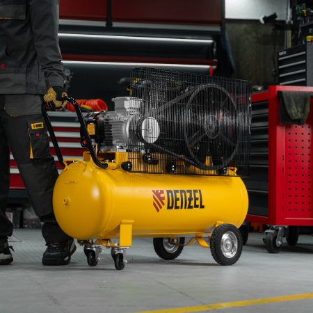 Компрессор воздушный рем. привод BCV 4000-T/100, 4,0 кВт, 100 литров, 690 л/мин Denzel