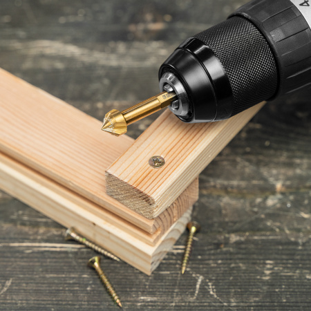 Набор зенковок, HSS, M3-M10, 6 шт, металл. кейс // Denzel