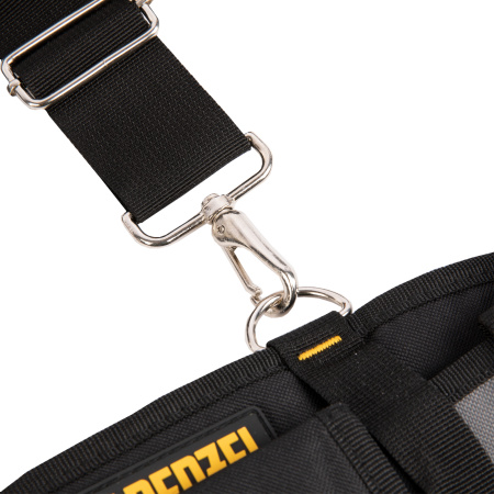 Пояс монтажника усиленный, с лямками, сумки поясные, держатель для молотка Denzel цена